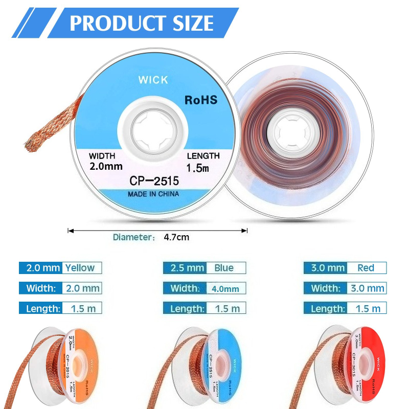 Copper Wire Roll - Nastro dissaldante in rame senza residui,
